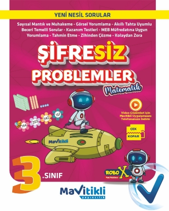 Mavitikli Yayıncılık 3.SINIF ŞİFRESİZ PROBLEMLER Kitabı resmi