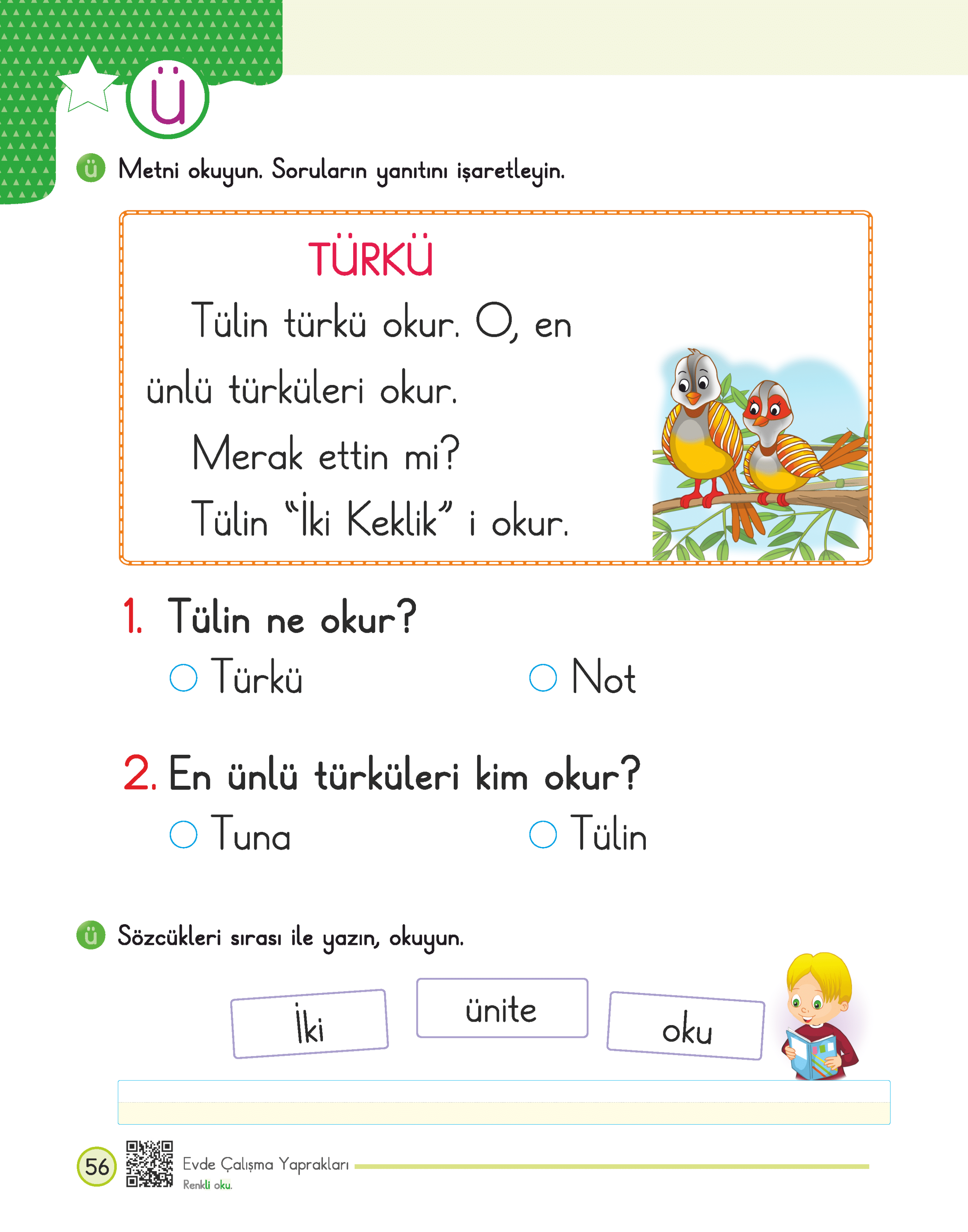 1. Sınıf Okuma Yazma Seti – Evde Çalışma Yaprakları