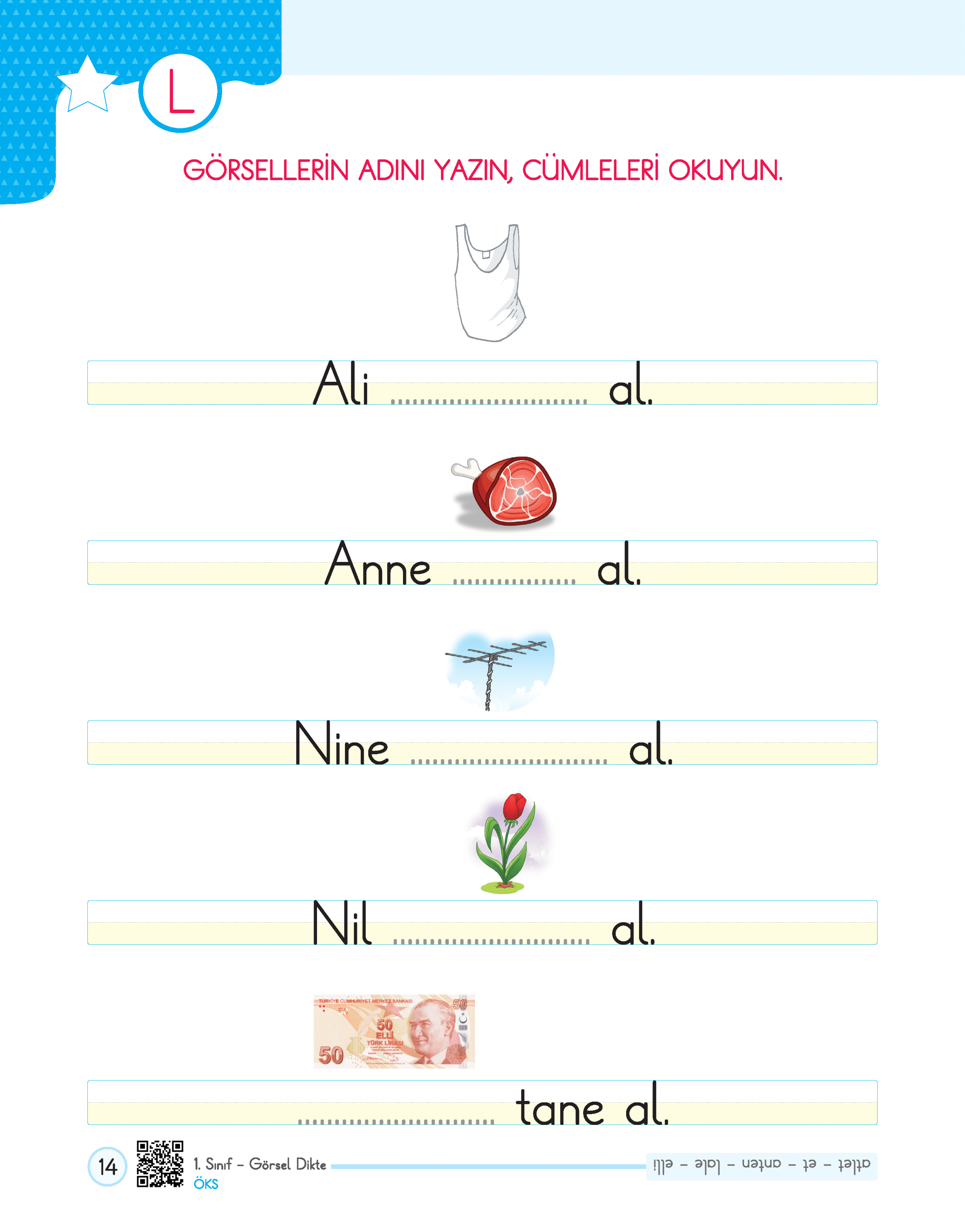 1. Sınıf Okuma Yazma Seti – Görsel Dikte Defterim