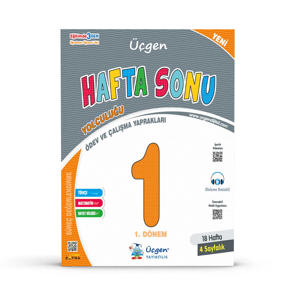 1.Sınıf – Hafta Sonu – 1. Dönem – Ödev ve Çalışma Yaprakları 18 Hafta