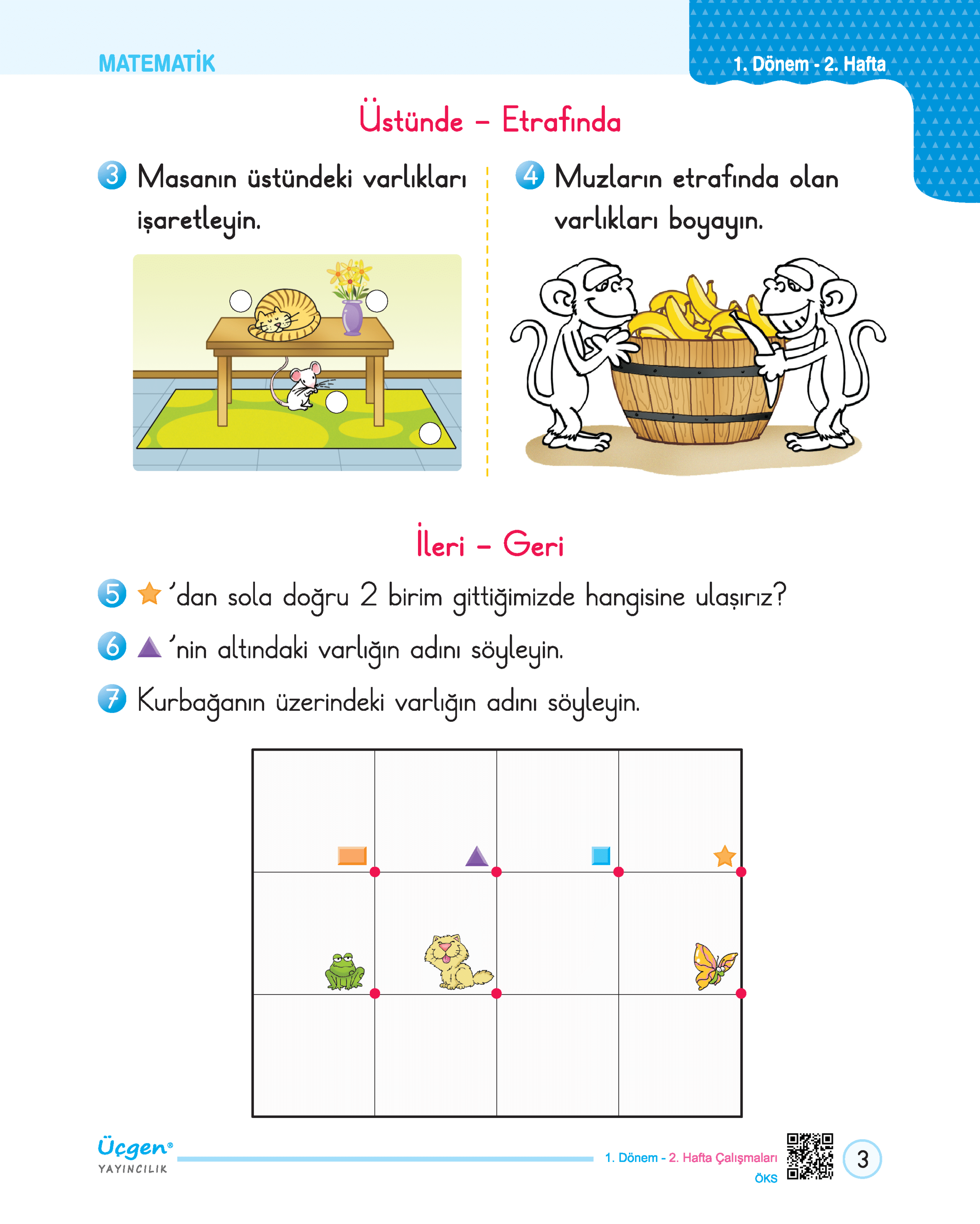 1.Sınıf – Hafta Sonu – 1. Dönem – Ödev ve Çalışma Yaprakları 18 Hafta