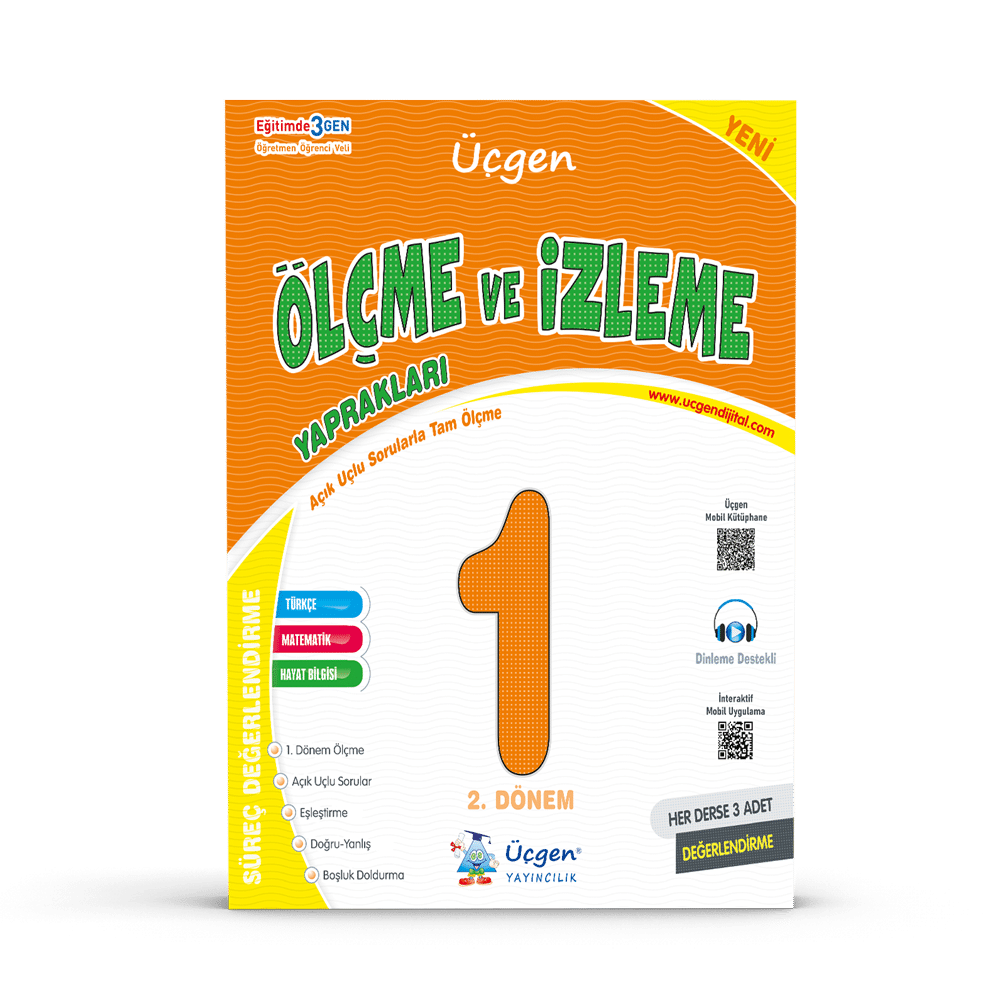 1.SINIF – SÜREÇ ve ÖLÇME DEĞERLENDİRME – Sınav Kitabı – Her Ders için 3 Sınav – Tam Ölçme Yaprakları