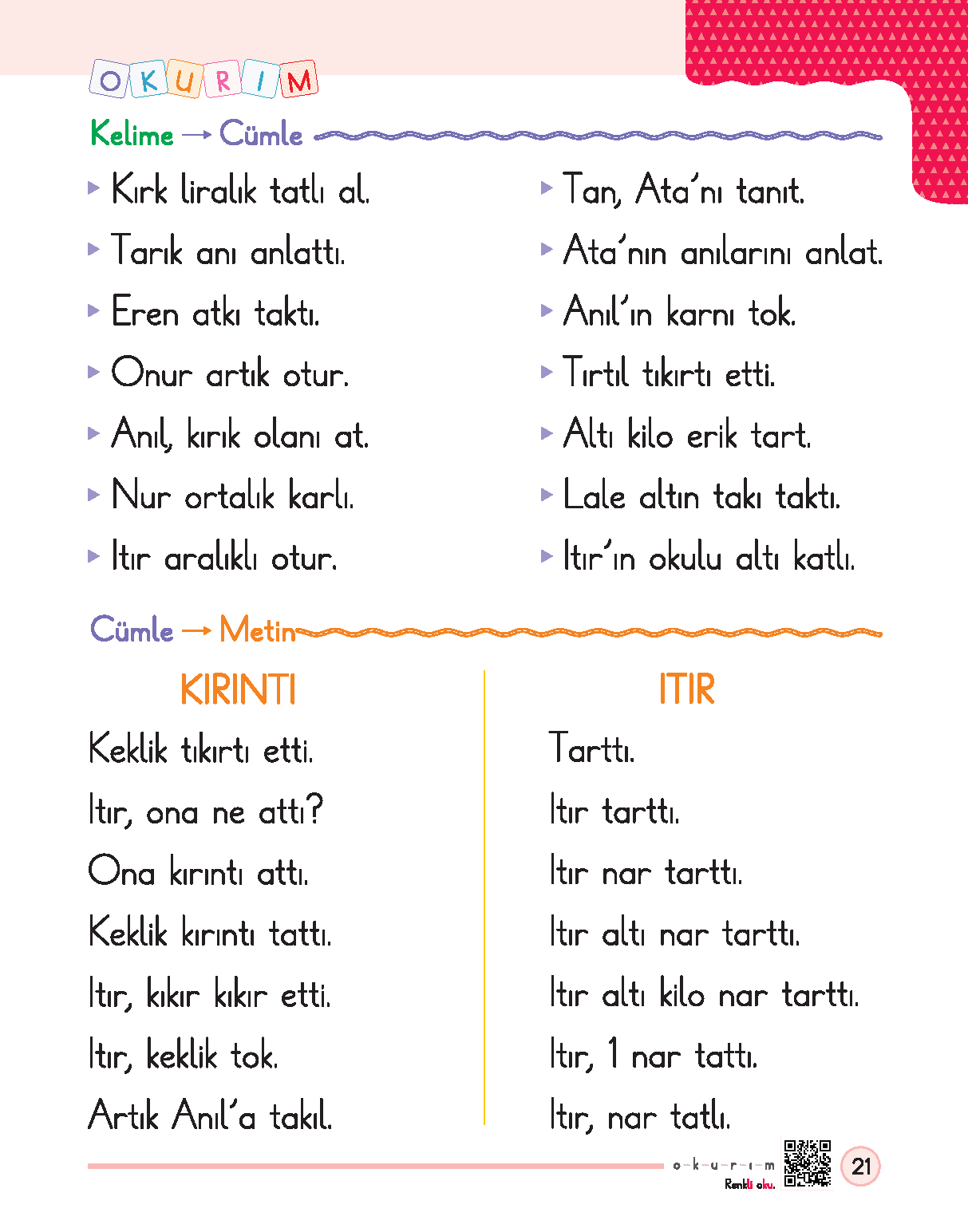 1.Sınıf Okuma Yazma Seti – Heceden Metne Anlamlı Okuyorum
