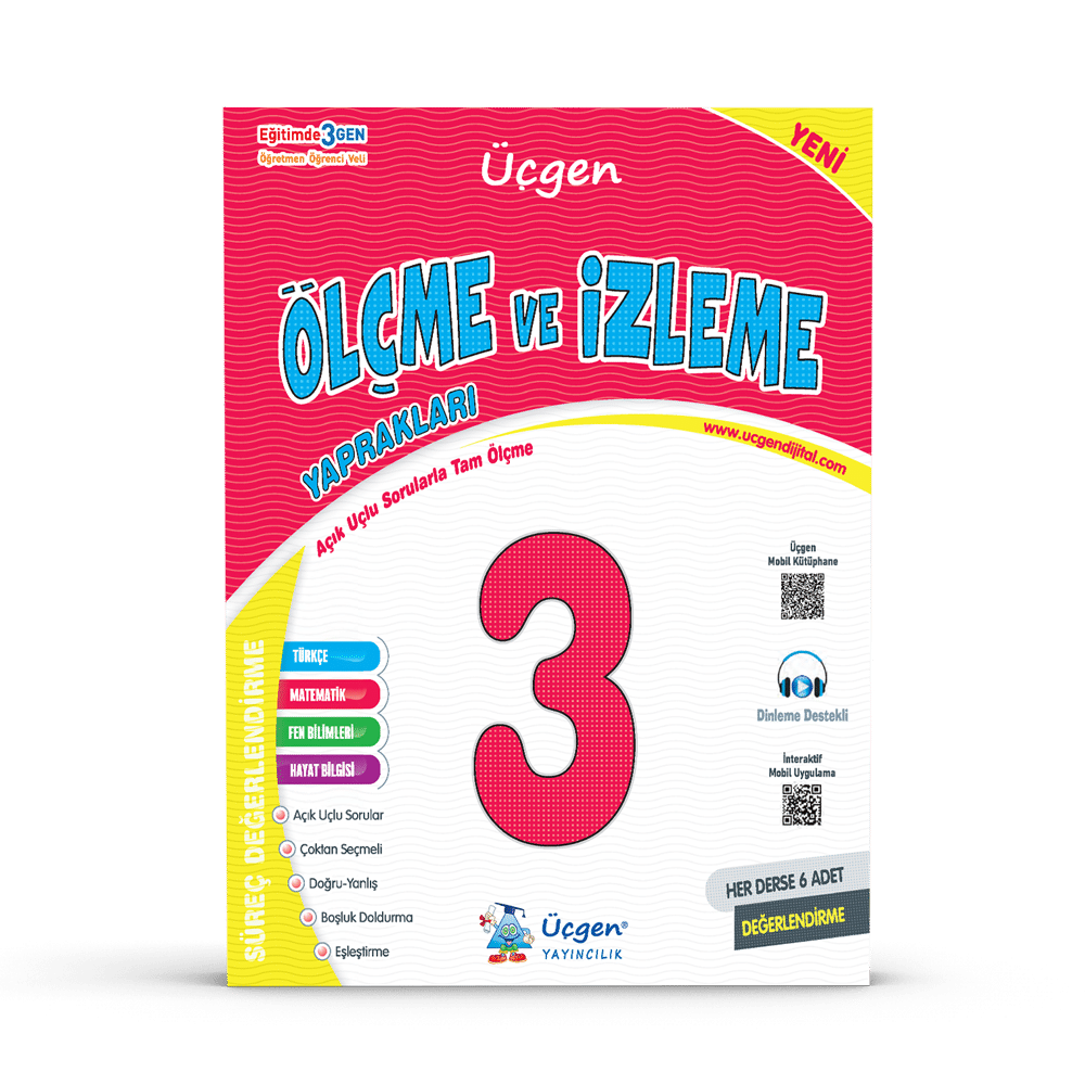 3.SINIF – SÜREÇ ve ÖLÇME DEĞERLENDİRME – Sınav Kitabı – Her Ders için 6 Sınav – Tam Ölçme Yaprakları