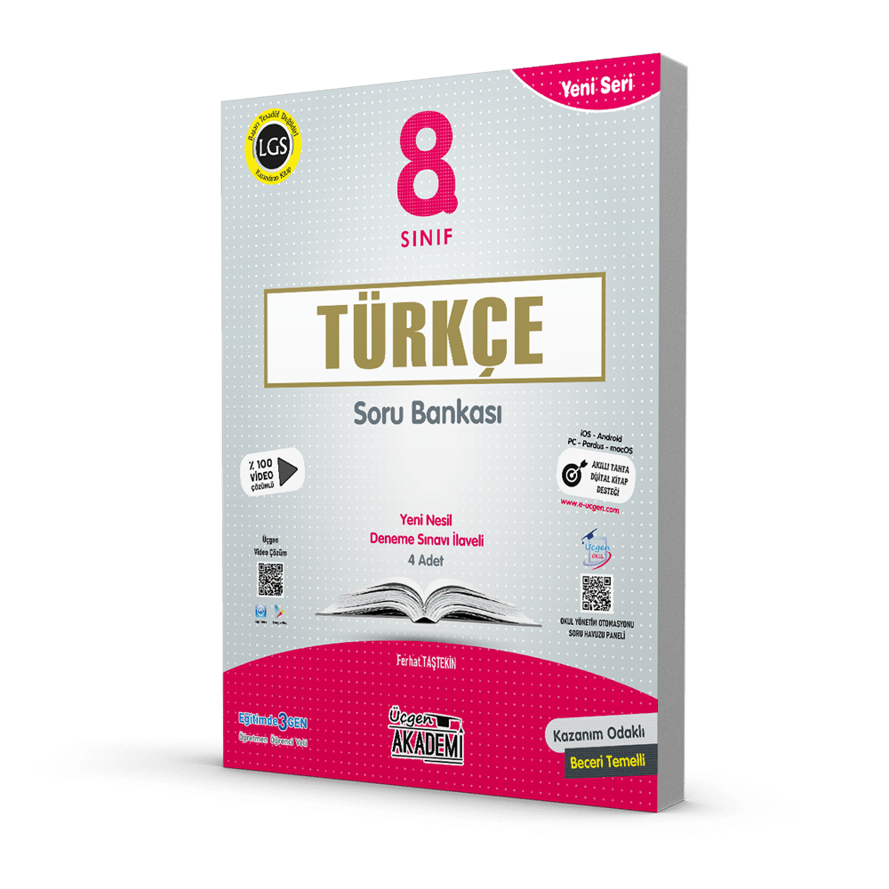 8. SINIF – TÜRKÇE – Soru Bankası + 4 Deneme Sınavı İlaveli