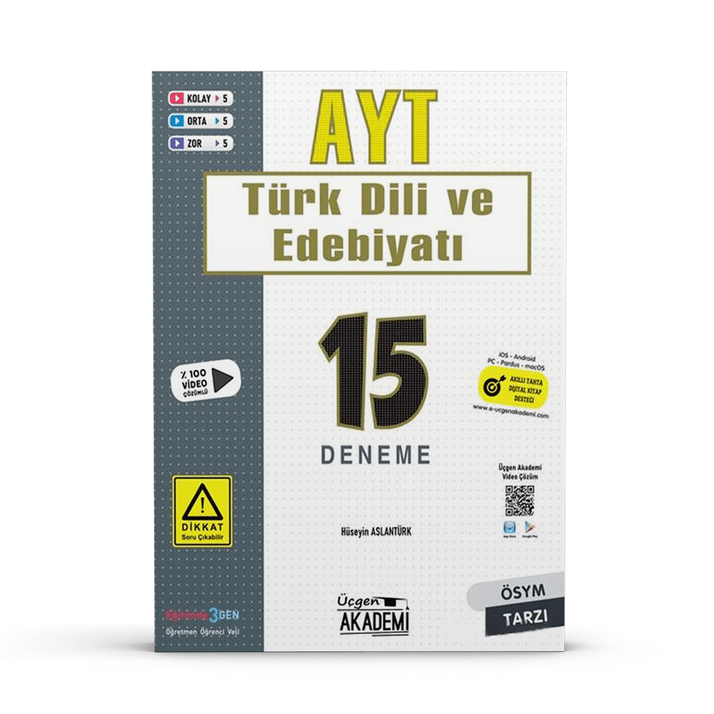 AYT – TÜRK DİLİ VE EDEBİYATI – 15’li Deneme Sınavı