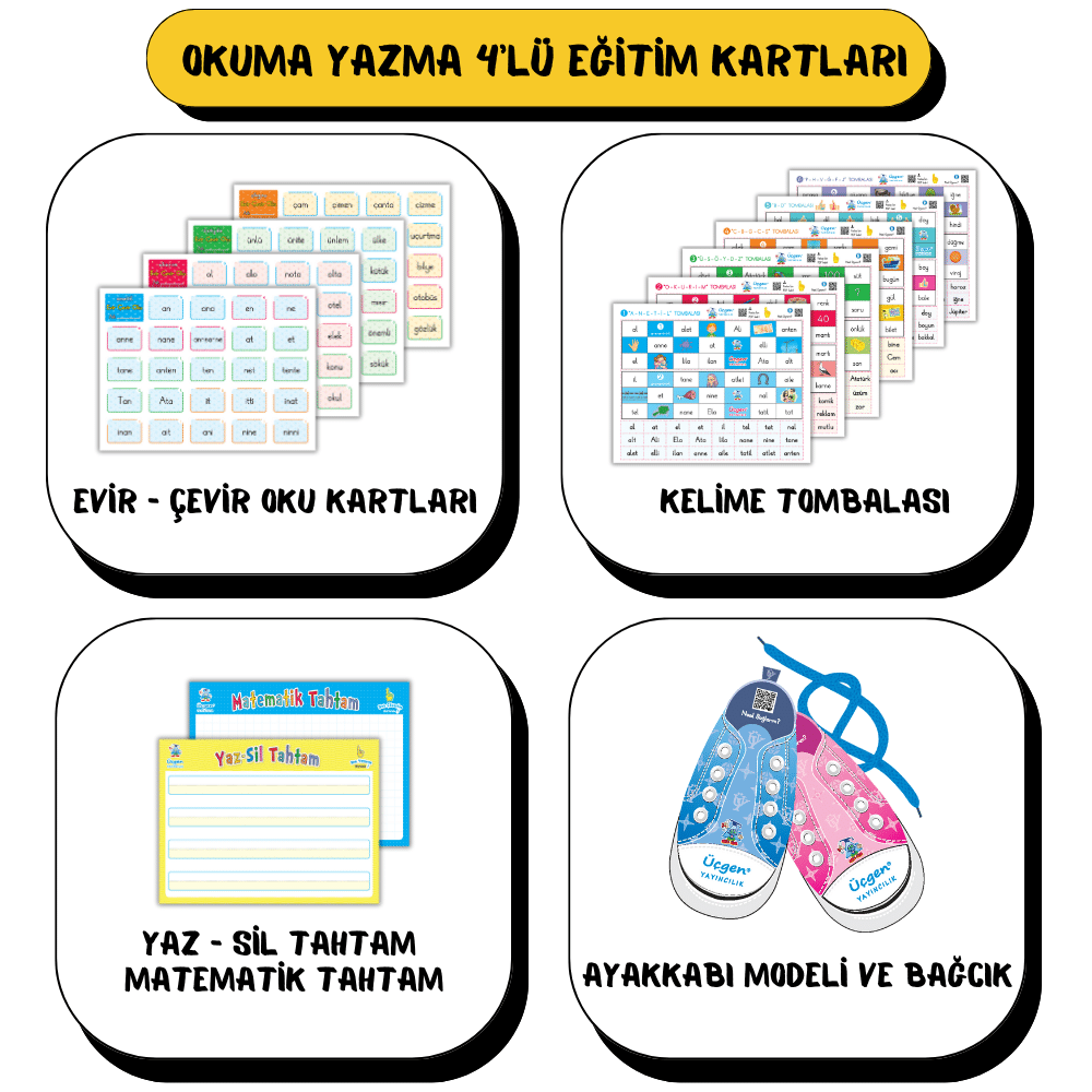 Okuma Yazma 4’lü Eğitim Kartları